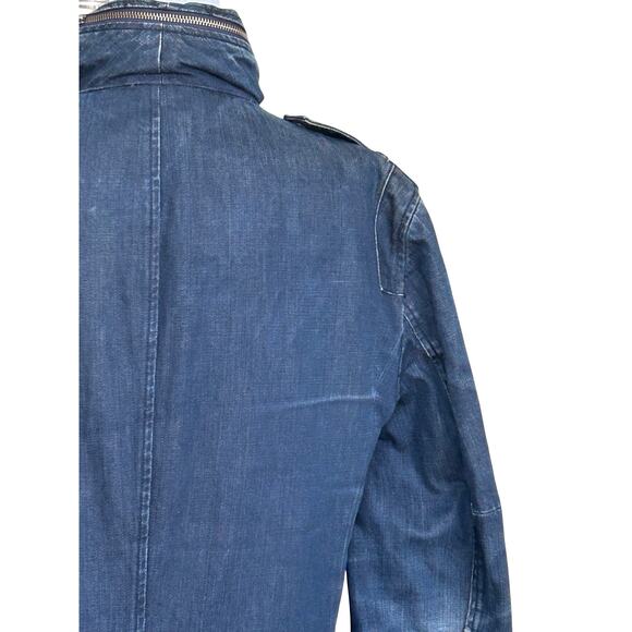 Armani Exchange Women’s Denim Chore Jacket Mock Collar Sz M Country Barn Outdoor - Picture 8 of 12